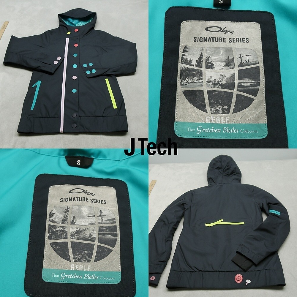 Oakley Gretchen Bleiler Jacket Womens Small Navy Magnet Button Heavyweight Ski